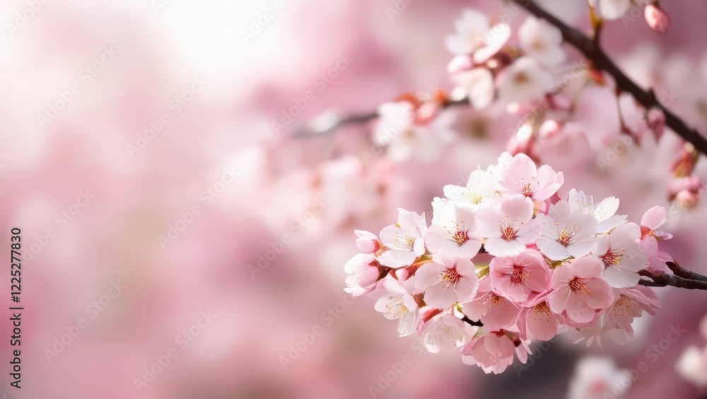 pink cherry blossoms, blossom background, travel ads, space for text pink cherry blossoms, blossom background, travel ads, space for text
