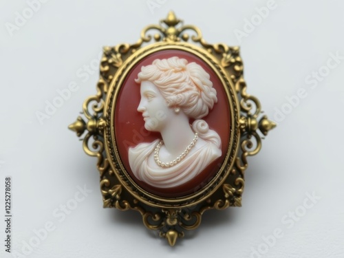 Vintage brooch with a cameo portrait of a woman, part of Antique Brooches collection