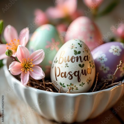 Obraz na płótnie Happy Easter eggs. Decorated Easter eggs with