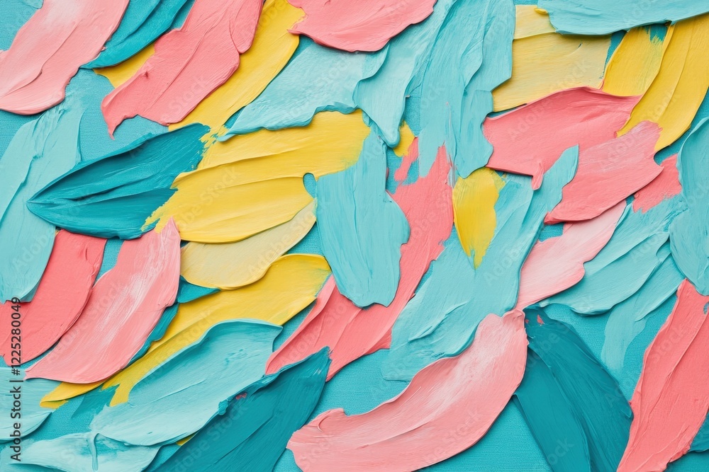 Fototapeta premium Colorful paint strokes in abstract design for creative projects, art backgrounds, or graphic design work. Ideal for vibrant visuals in contemporary settings.