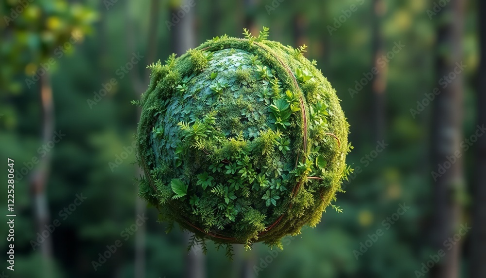 Lush Green Sphere 3D Render Botanical Moss Plant Nature Eco Friendly Environment Organic Texture Realistic Vibrant Spring Summer Lush Green Sphere 3D Render Botanical Moss Plant Nature Eco Friendly Environment Organic Texture Realistic Vibrant Spring Summer