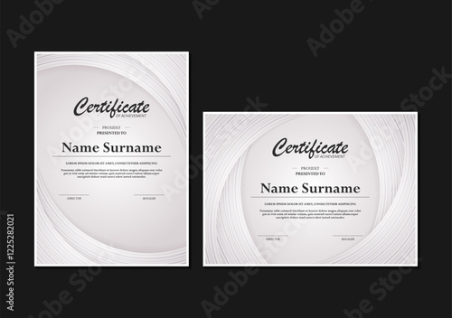 White abstract design award certificate