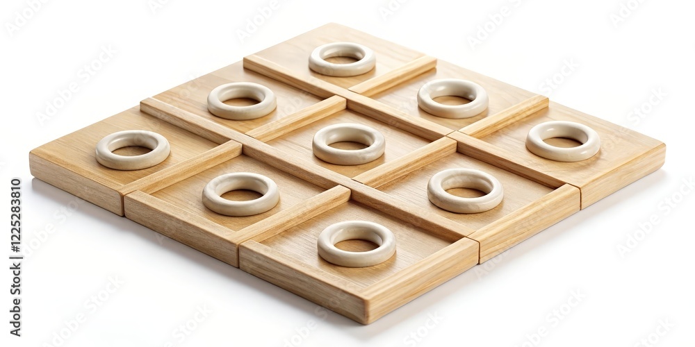 Wooden Tic-Tac-Toe Game Board Wooden Tic-Tac-Toe Game Board