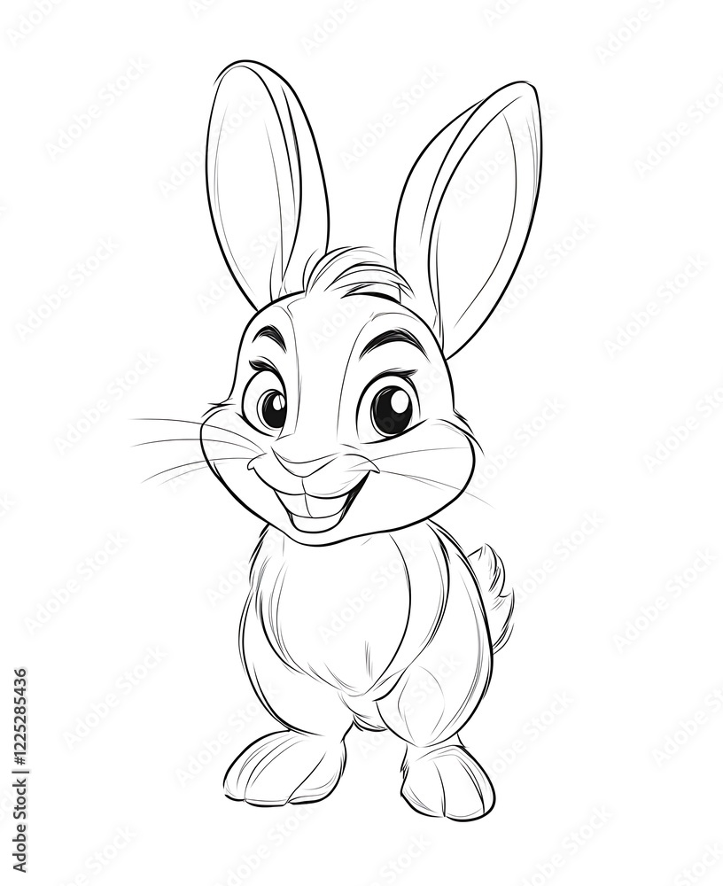 Gentle Bunny Standing Gracefully In Simple Line Drawing Sketch Design Graphic Animal Gentle Bunny Standing Gracefully In Simple Line Drawing Sketch Design Graphic Animal
