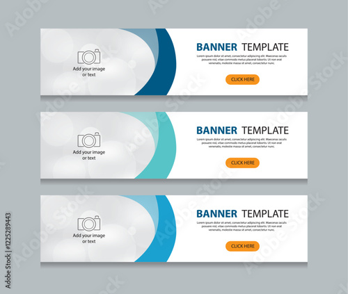 Set of horizontal abstract web banner design template background gradients color. Suitable for web ads. Vector illustration with Space to add pictures.