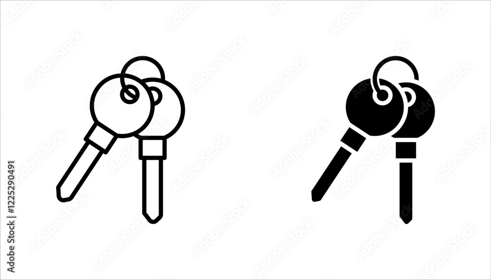 Key icon set, Key symbol on white background. Key icon set, Key symbol on white background.