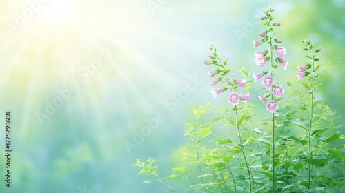 Radiant pink flowers in full bloom under the warm sunlight pink