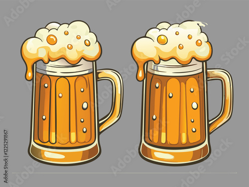 A pair of beer glasses clinking together

