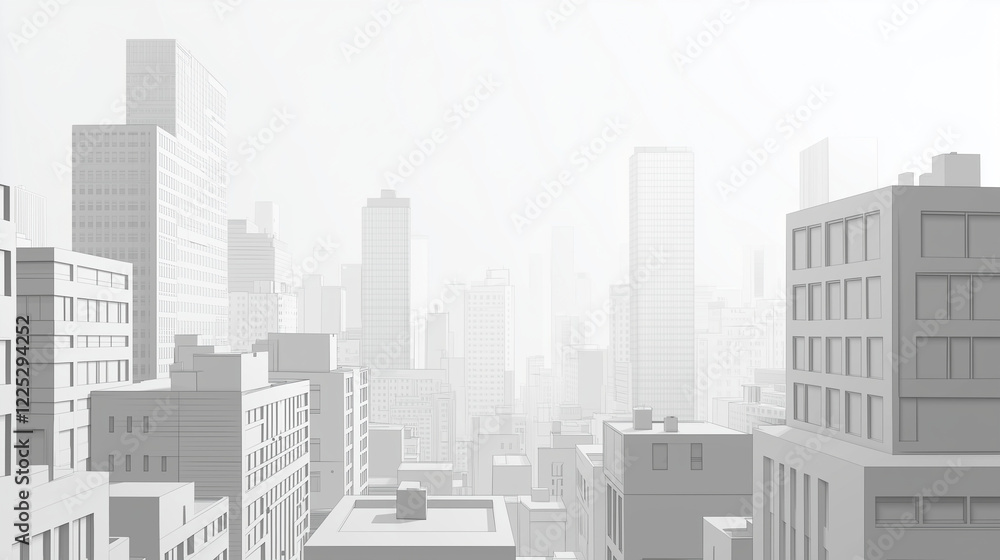 Naklejka premium A 3D vector illustration of an urban cityscape panorama