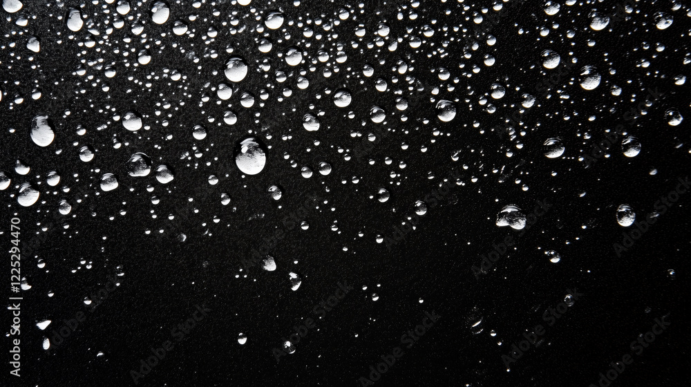 Water droplets on black surface Water droplets on black surface