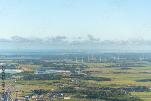 Wind farm in the city of Osório in the state of Rio Grande do Sul, Brazil