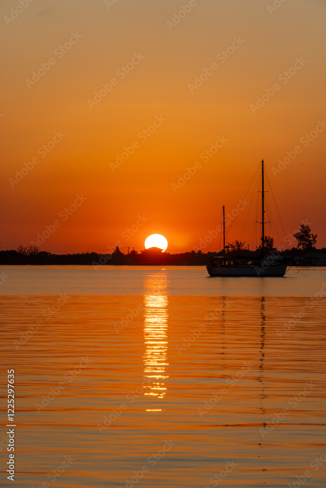 Fototapeta premium sunset in the port