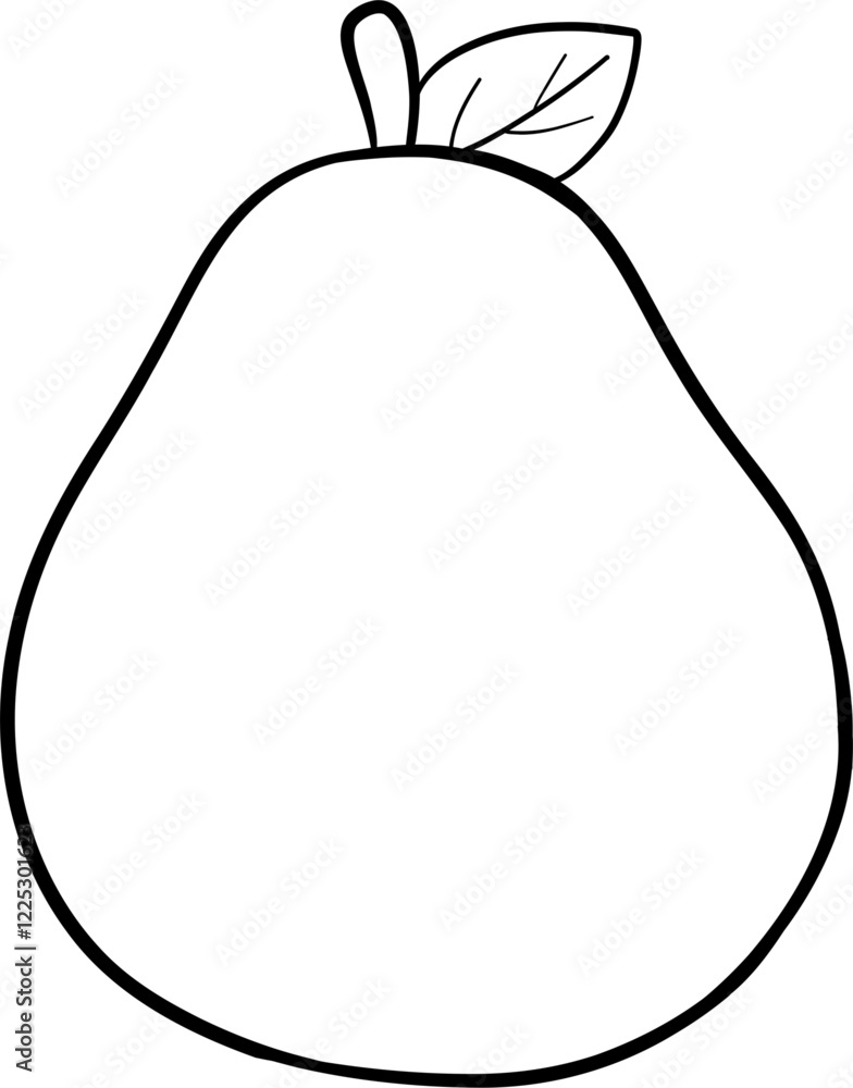 Pear Outline coloring image Pear Outline coloring image