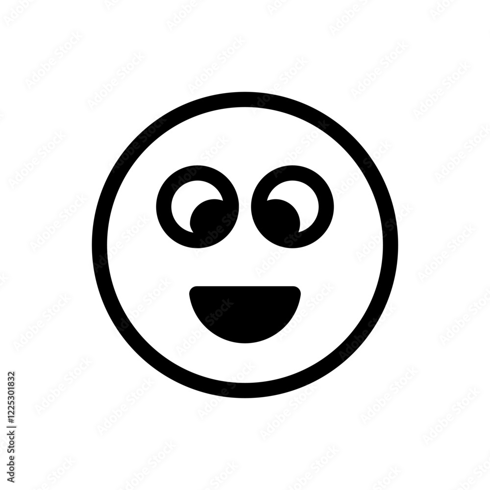 solid Laughing emoticon with a wide smile and closed eyes in a cheerful expression. solid Laughing emoticon with a wide smile and closed eyes in a cheerful expression.