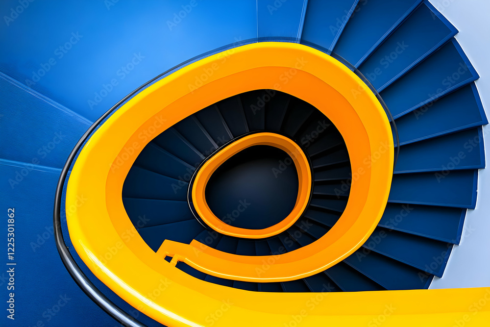 Fototapeta premium Abstract 3D Spiral Staircase Illustration