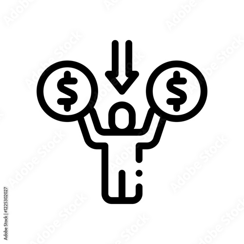 liberty from financial worries line icon