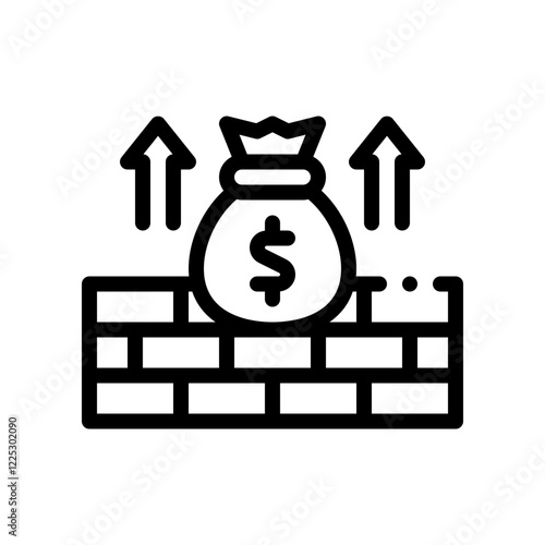 wealth building line icon
