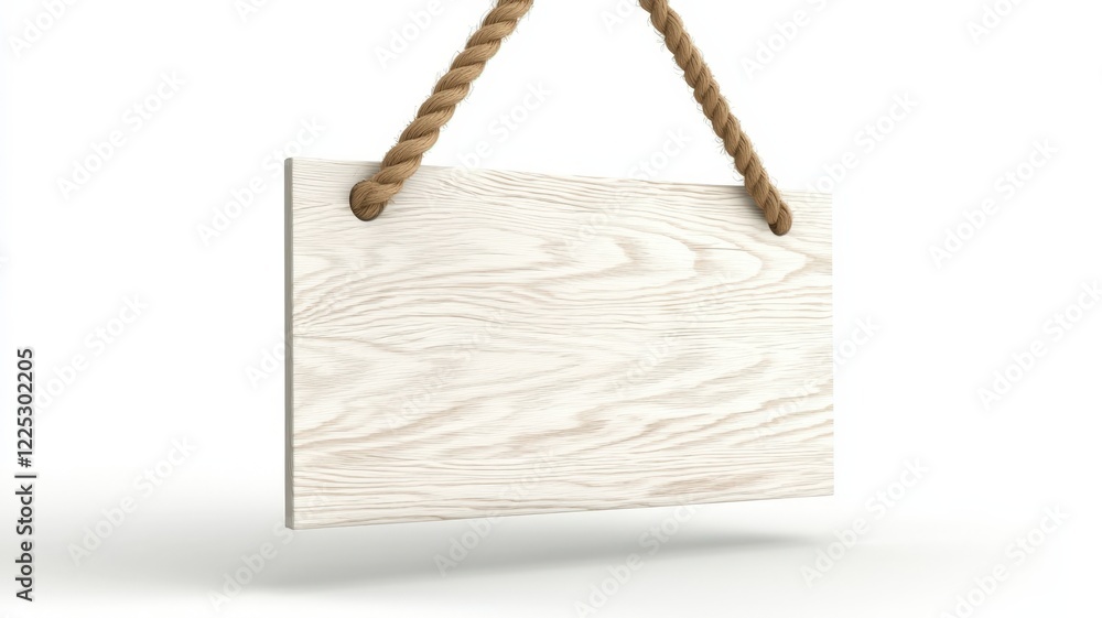 Empty white wooden mockup sign hanging with rope on isolated transparent background, perfect Copy space for text Empty white wooden mockup sign hanging with rope on isolated transparent background, perfect Copy space for text