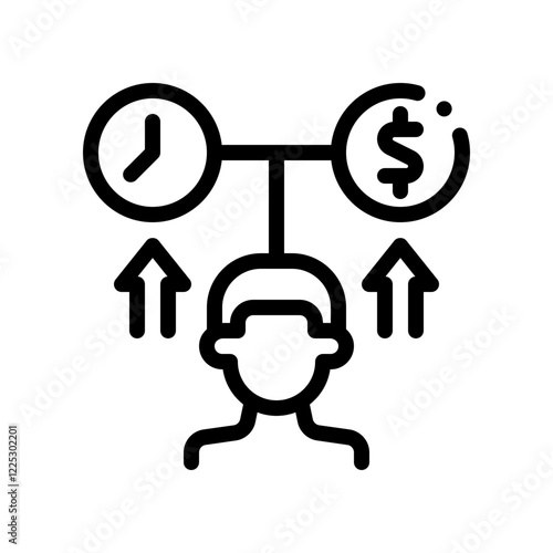 financial abundance mindset line icon