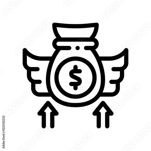 financial freedom journey line icon