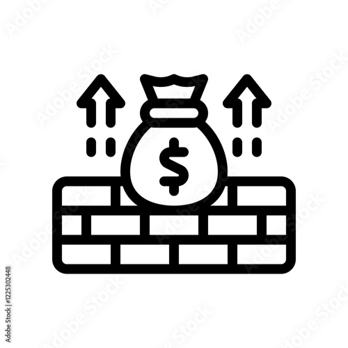 wealth building line icon
