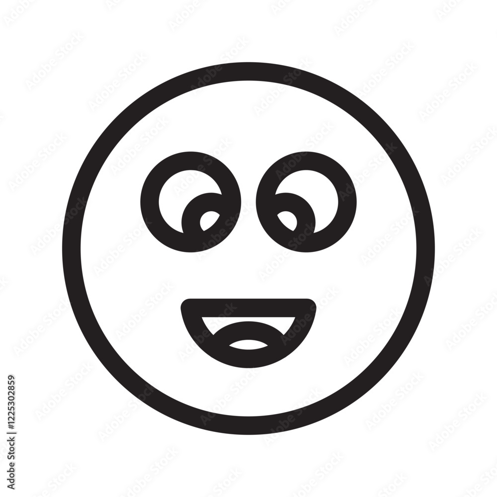 Laughing emoticon with a wide smile and closed eyes in a cheerful expression. Laughing emoticon with a wide smile and closed eyes in a cheerful expression.