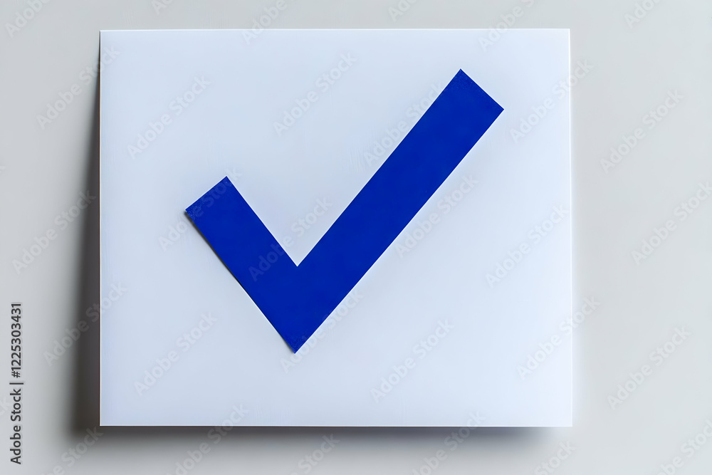 Blue Checkmark Illustration on White Blue Checkmark Illustration on White