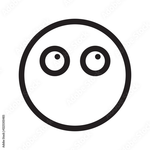 Fearful emoticon with wide eyes and raised eyebrows, expressing anxiety or fright.