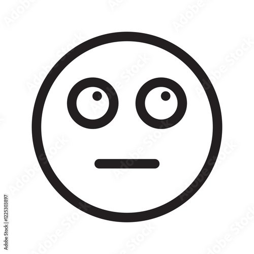 simple Emoticon with a confused or puzzled expression, showing discomfort or uncertainty.