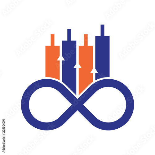 Infinity finance chart vector logo design icon. infinite chart icon illustration.