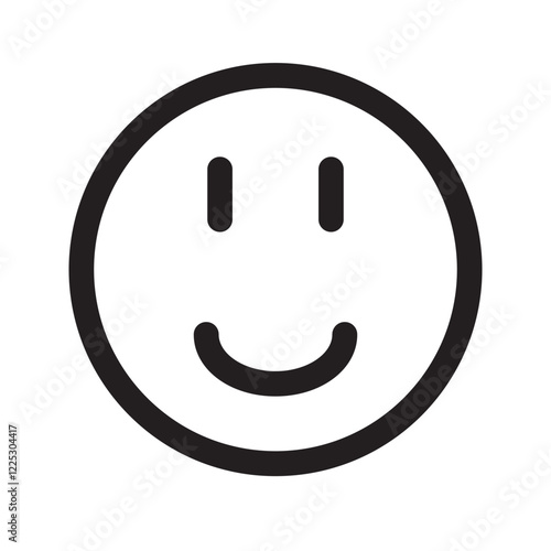 simple Happy emoticon with a big smile and bright eyes, showing joy and excitement.