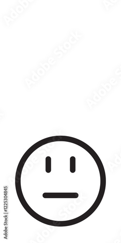 Solid emoticon with a flat, expressionless face, conveying indifference or neutrality.