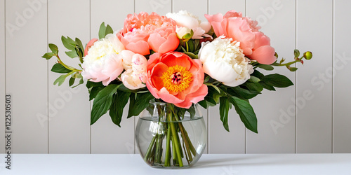 Romantic Bouquet of Peonies and Roses - Ideal for Weddings and Home Decor