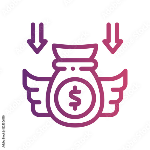 investment freedom gradient icon