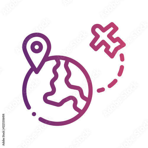 freedom to travel gradient icon