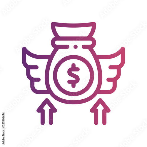 financial freedom journey gradient icon