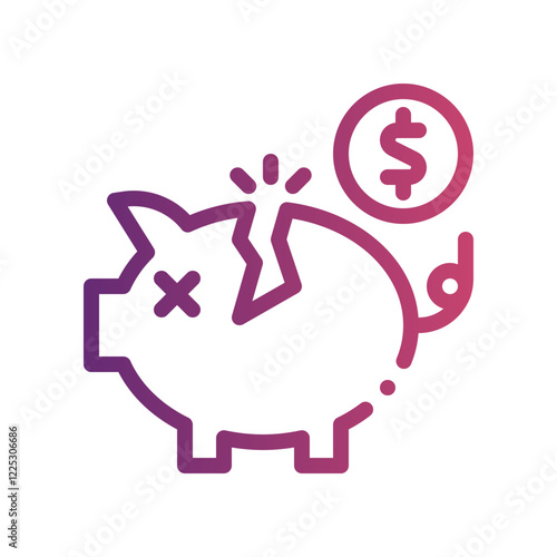 financial freedom gradient icon