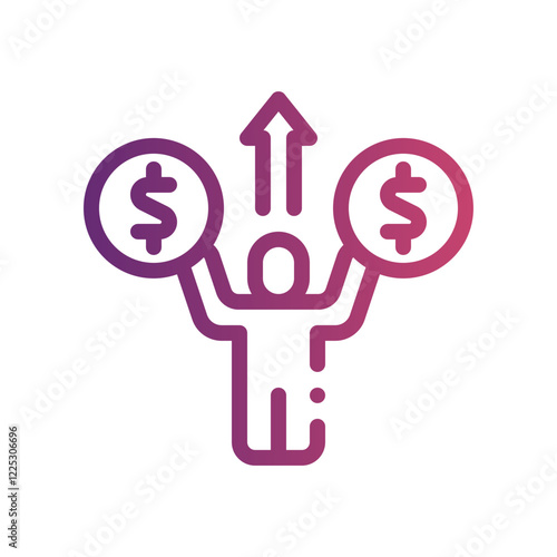 financial independence day gradient icon