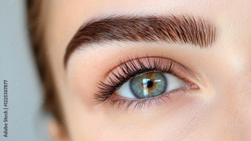 Naklejka premium Closeup of a woman s mesmerizing blue eyes with dramatic eye makeup