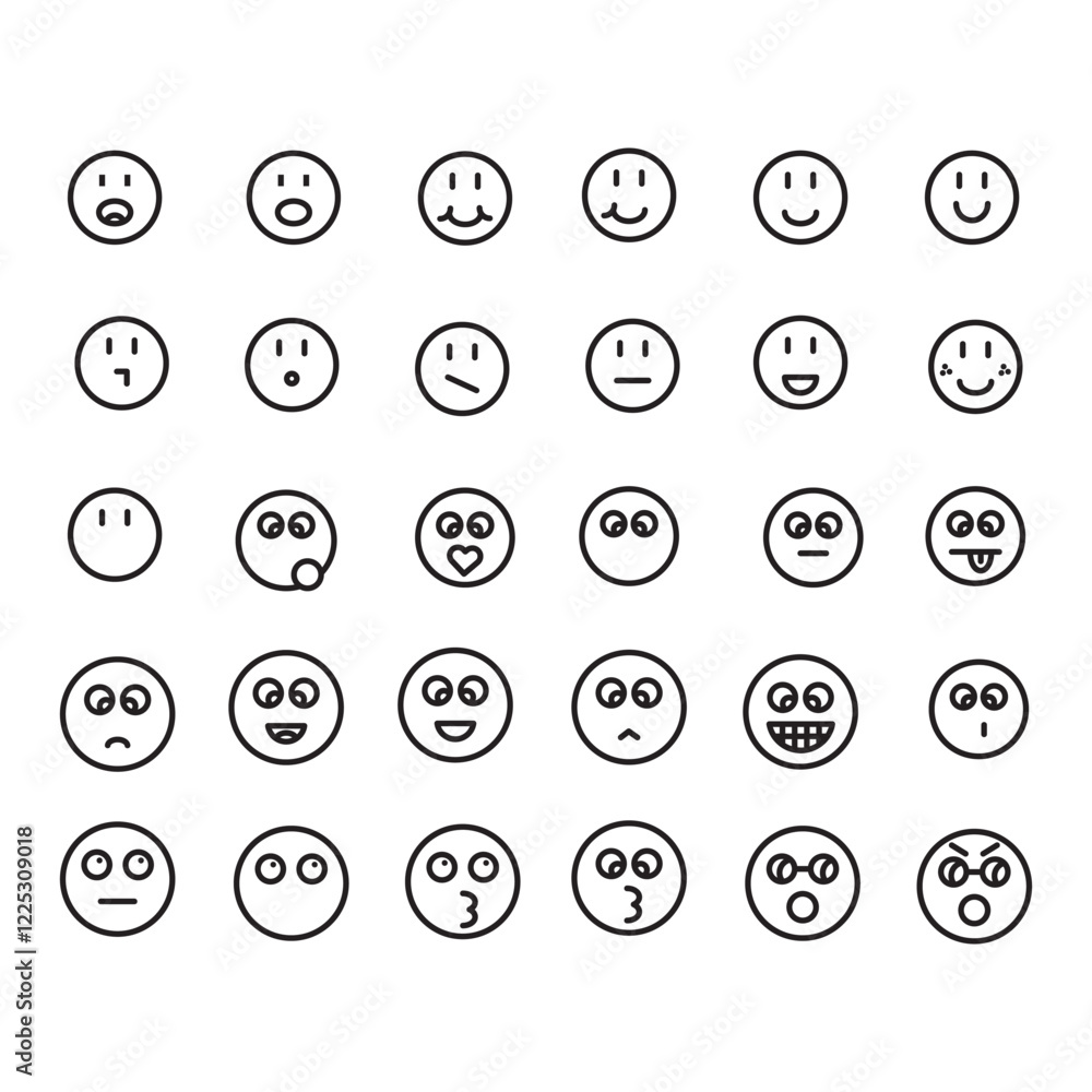 line icon of an emoticon with a bold expression and clean design. line icon of an emoticon with a bold expression and clean design.
