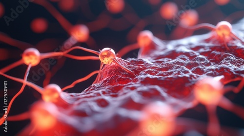 Close-up visualization of glowing neural connections, symbolizing artificial intelligence, neuroscience, and futuristic brain technology