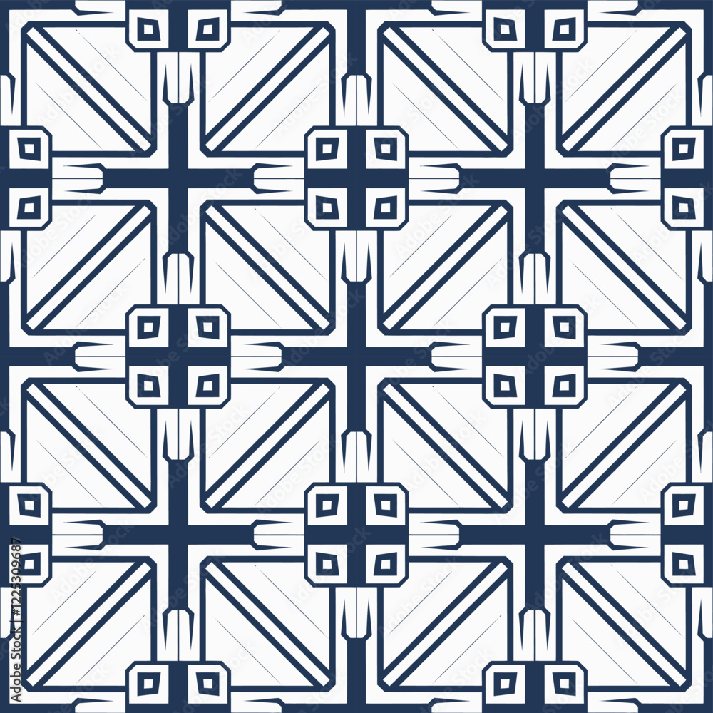 Obraz premium Classic Ornamental Tile Pattern with Balanced Symmetrical Arrangements