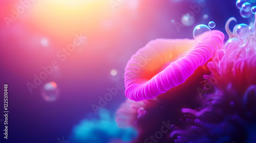 Wallpaper Mural A vibrant underwater scene featuring colorful coral and bubbles in a magical ocean setting. Torontodigital.ca