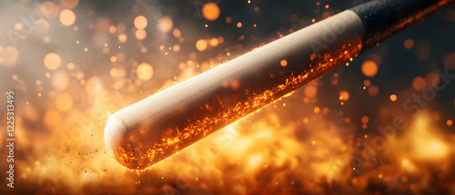 Close-up of a matchstick igniting, surrounded by sparks and flames, symbolizing energy and intensity. photo