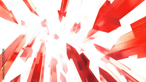 Red Arrows Converging Towards A Central Point