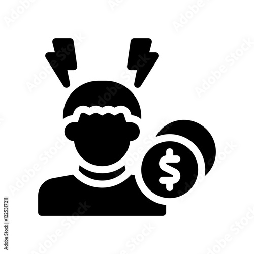 liberty from financial stress glyph icon