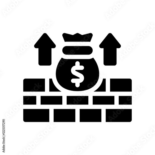 wealth building glyph icon