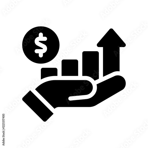 wealth creation strategies glyph icon