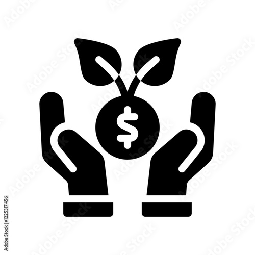 financial abundance glyph icon