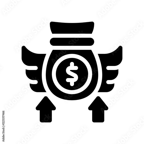 financial freedom journey glyph icon